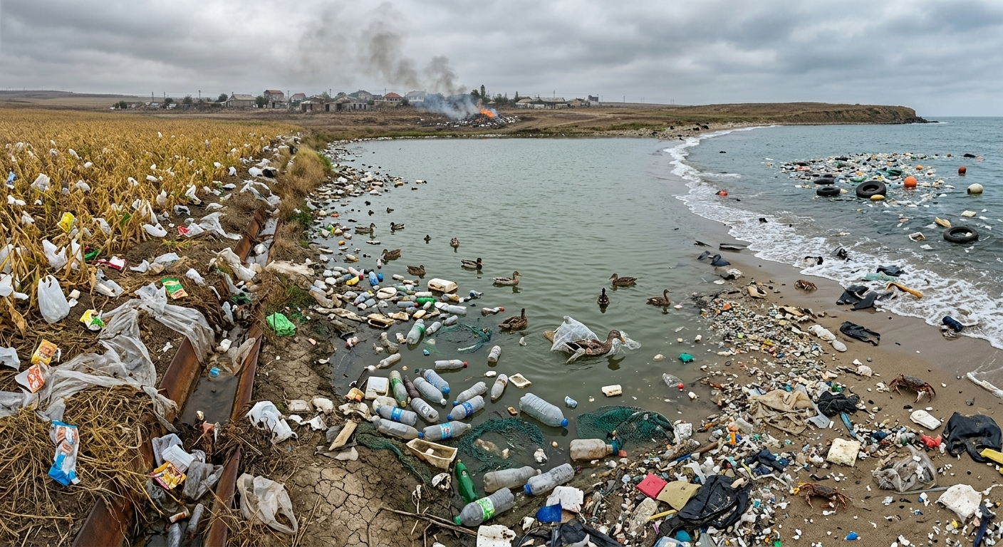 Landfill waste and garbage